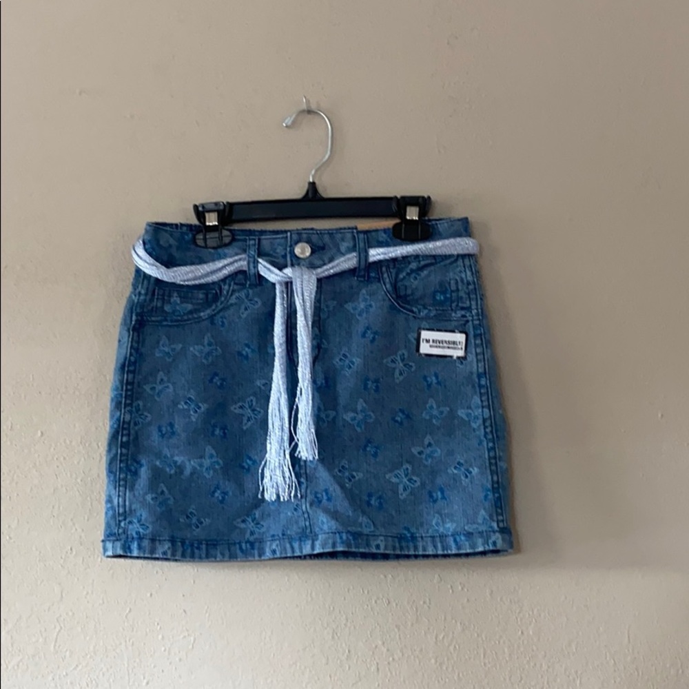 reversible jean skirt